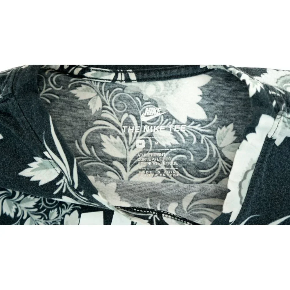 Nike Cotton Floral All Over Print‎ T Shirt Black Size M 892215-010 Very Rare!